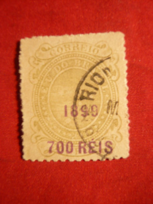 Timbru 700 Reis supratipar pe 500 Reis 1899 Brazilia ,stamp. foto