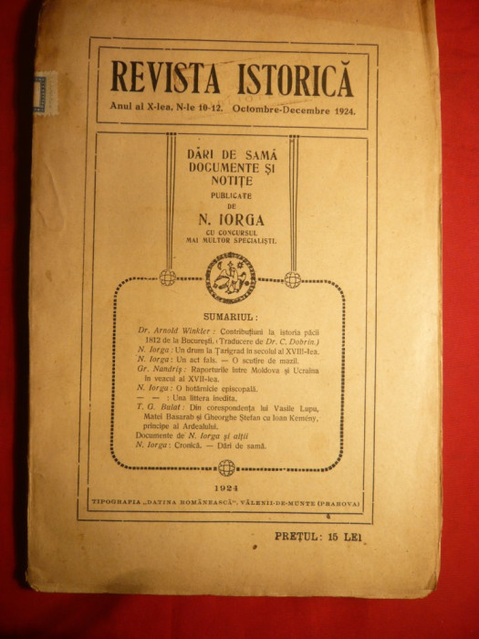 Revista Istorica - N.Iorga oct-dec.1924