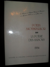 Poezia anotimpurilor/La poesie des saisons , 1984, bilingv, (calendar cu picturi de Teodor Aman+ poezii de diversi scriitori) foto