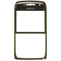 Carcasa rama fata geam sticla Nokia E71 gri / grey / gray Originala SWAP foto