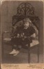 New FOTO CABINET56 Fetita in tinuta de epoca-Studio,,Eugen Kunsller&quot;Braila-sf. de sec.XIX,inceput de secol XX-dimens.16,6X10,7cm.-starea ce se vede