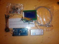 Kit dezvoltare, Atmega128, display grafic, telecomanda, breadboard foto