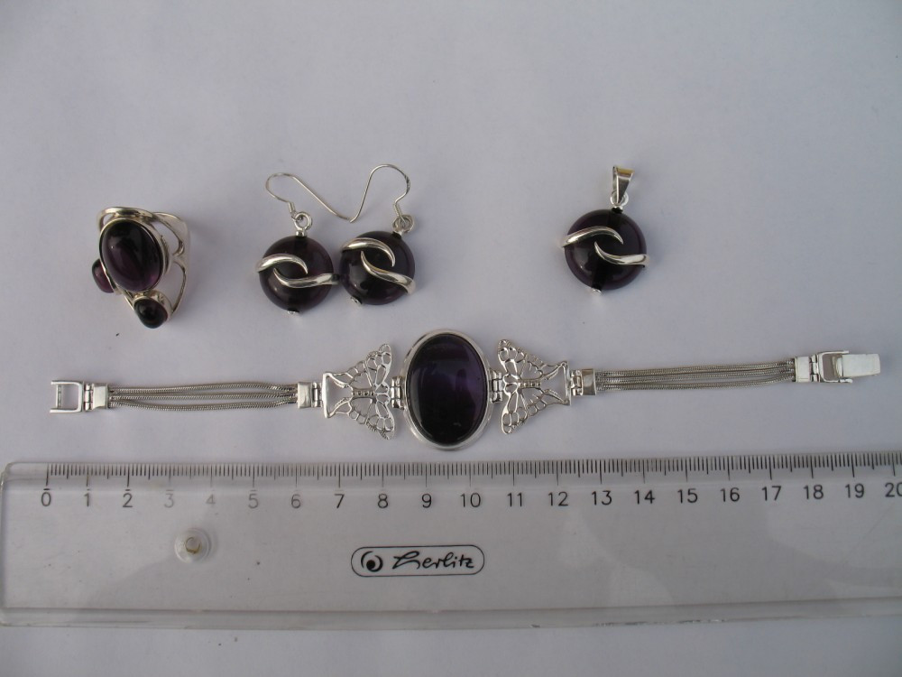 Unarmed Hard ring seaweed Vand set bijuterii argint 925 cu ametist | Okazii.ro
