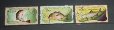 Pesti 1971 - Fauna acvatica - CUBA - 3 valori - 2+1 gratis toate licitatiile - RBK1637 foto