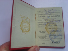 Uniunea centrala a sindicatelor - carnet de membru - 1967 foto