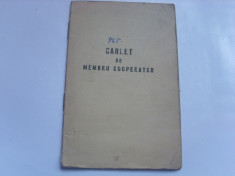 Carnet de membru cooperator - 1965 foto