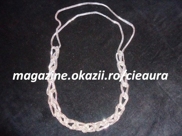 COLIER BRATARA ZALE MARI din LANTURI METALICE CROMATE ARGINTII COLIERE  MARGELE ACCESORII MODA BIJUTERII FEMEI | Okazii.ro