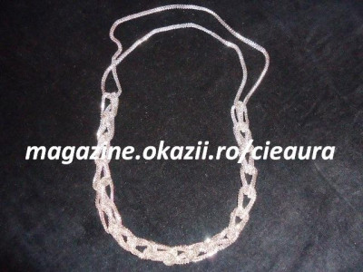 COLIER BRATARA ZALE MARI din LANTURI METALICE CROMATE ARGINTII COLIERE MARGELE ACCESORII MODA BIJUTERII FEMEI foto