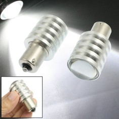 BEC AUTO LED P21W BA15S 1156 LED PUTERE CREE Q5 7W MARSALIER LUMINI DE ZI , FRANA POZITII CULOARE ALB foto