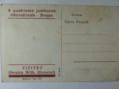 A PATRA JAMBOREE INTERNATIONALA - BRASOVUL VAZUT DE PE CETATUIE - CARTE POSTALA PUBLICITARA - VIZITATI LIBRARIILE WILH. HIEMESCH BRASOV TEL.279 foto