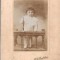 New FOTO CABINET99 Fetita(Elvira Bria) in tinuta de epoca-Studio G.B.Bertolani-sf.de sec.XIX,inceput de secol XX-dimens17,9X12,7 cm-starea ce se vede