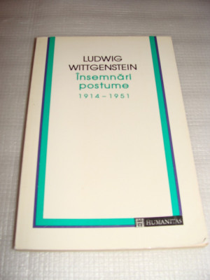 Insemnari postume 1914-1951 - Ludwig Wittgenstein foto