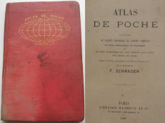 Atlas cu harti color,tari,continente,imperii coloniale,Libraria Hachette,Paris,1897 foto