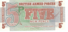 BRITISH ARMED FORCES 5 NEW PENCE ND. 1971 foto