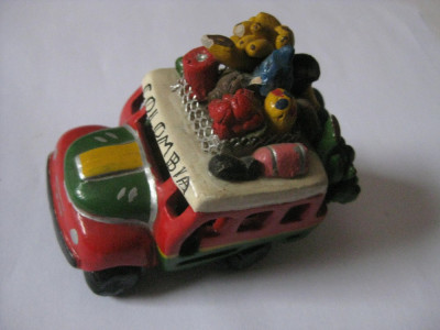 REDUCERE 20%!!! MINI AUTOBUS CERAMIC COLUMBIAN PENTRU DECOR foto