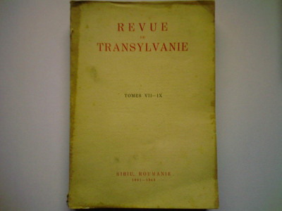 Sliviu Dragomir/G.Sofronie - Revue de Transylvanie (Transilvania/Astra) foto
