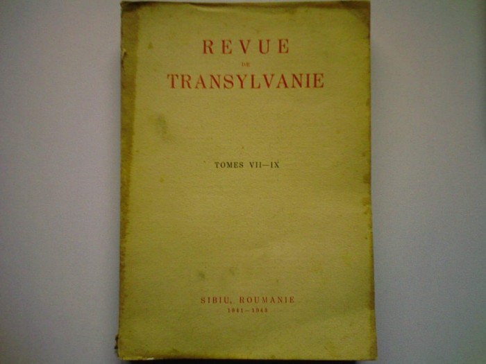 Sliviu Dragomir/G.Sofronie - Revue de Transylvanie (Transilvania/Astra)