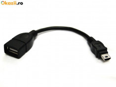 CABLU OTG! Cablu OTG pentru tablete/smartphone, miniUSB(conectare stick internet/tastatura/mouse) foto