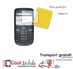 Folie protectie Nokia C3 (SET 2 BUCATI) - TRANSPORT GRATUIT! foto