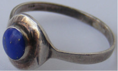 Inel vechi din argint cu piatra lapis lazuli (4) - de colectie foto