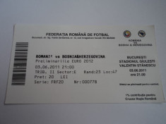 Bilet meci fotbal ROMANIA - BOSNIA&amp;amp;amp;HERZEGOVINA 03.06.2011 foto