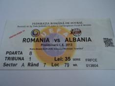 Bilet meci fotbal ROMANIA - ALBANIA 03.09.2010 foto