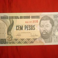 Bancnota 100 Pesos Guineea Bissau 1990 , cal.NC