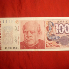 Bancnota 100 Australi Argentina , cal.Buna-F.Buna