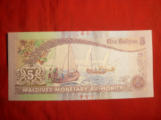 Bancnota 5 Rupii Maldive 2000 , cal.NC foto