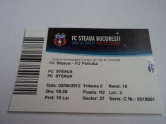 Bilet meci fotbal STEAUA Bucuresti - PETROLUL Ploiesti 03.05.2012 foto