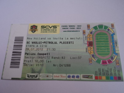 Bilet meci fotbal FC VASLUI - PETROLUL Ploiesti 28.07.2012 foto