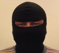 Cagula din bumbac de culoare neagra, masca protectie fata, pentru scuter, ski, airsoft, tip ninja foto