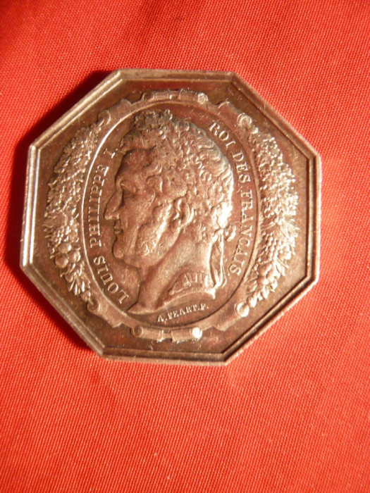 Placheta octogonala argint - Comp. Asigurari Le Phenix 1844