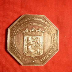 Placheta octogonala argint - Comp. Asigurari La Normandie 1840
