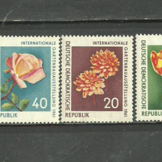 GERMANIA 1961 - FLORI TRANDAFIRI, LALELE, GHERGHINE, serie nestampilata, B30