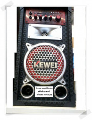 BOXE AMPLIFICATE ,SISTEM COMPLET KARAOKE 200 WATT,STICK/CARD,MICROFOANE,EFECTE.+BONUS 2 MICROFOANE PROFESIONALE. foto