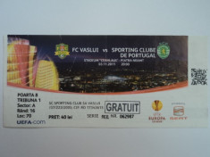 Bilet meci fotbal FC VASLUI - SPORTING Lisabona 03.11.2011 foto