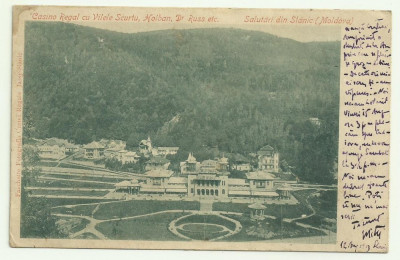 Slanic Moldova : Casino Regal cu vilele Scurtu,Holban,dr.Russ etc., U.P.U. 1903 foto