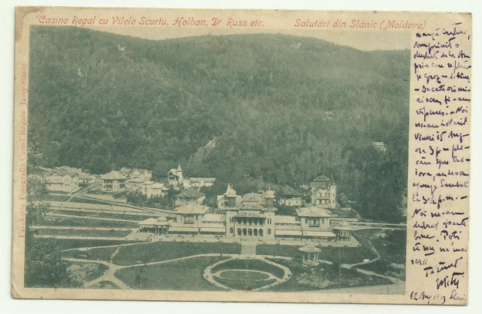 Slanic Moldova : Casino Regal cu vilele Scurtu,Holban,dr.Russ etc., U.P.U. 1903