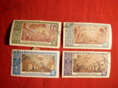 Serie A 4-a Linie Metrou Moscova1953 URSS , 4 val.stamp. foto