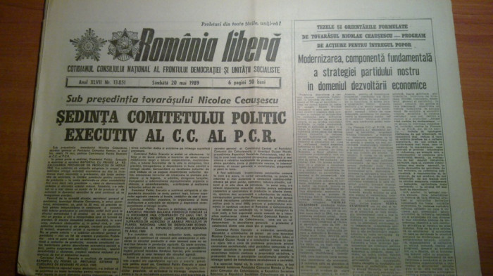 ziarul romania libera 20 mai 1989