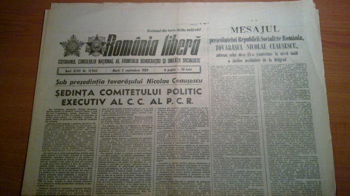 ziarul romania libera 5 septembrie 1989