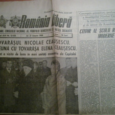 ziarul romania libera 21 ianuarie 1988-vizita lui ceausescu pri capitala