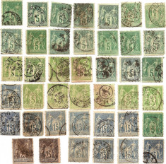 Lot 41 timbre Franta 1876 - 1900 Grup Alegoric Pacea si Comertul tip Sage foto