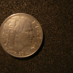 20 Centisimi 1940 ,Italia ,met.alb magnetic,cal.Buna ,d=2,1cm.