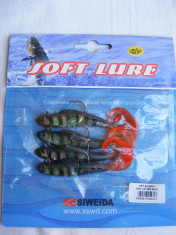 Set 4 Twister Shad Siweida 8cm / pret pe set 8lei foto