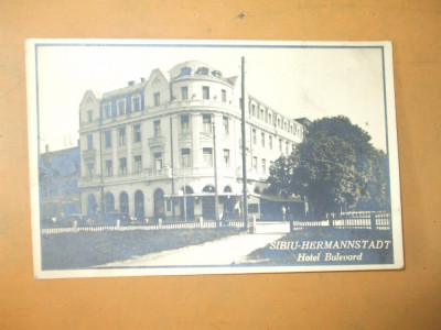 Carte Postala Sibiu Hotel Bulevard 1940 foto