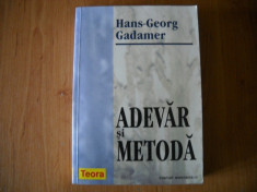 Hans Georg Gadamer - Adevar si metoda foto