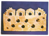 Carte postala(ilustrata)-ARHEOLOGIE-Reprezentarea miniaturala a sanctuarului de la Cascioarele jud Giurgiu, Necirculata, Printata
