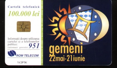 Cartela telefonica Gemeni, Rom 98a foto